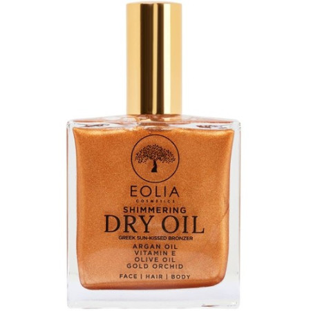 Ulei organic uscat cu sclipici, Gold Orhid, Greek Sun Kissed Glow, 100ml, Eolia