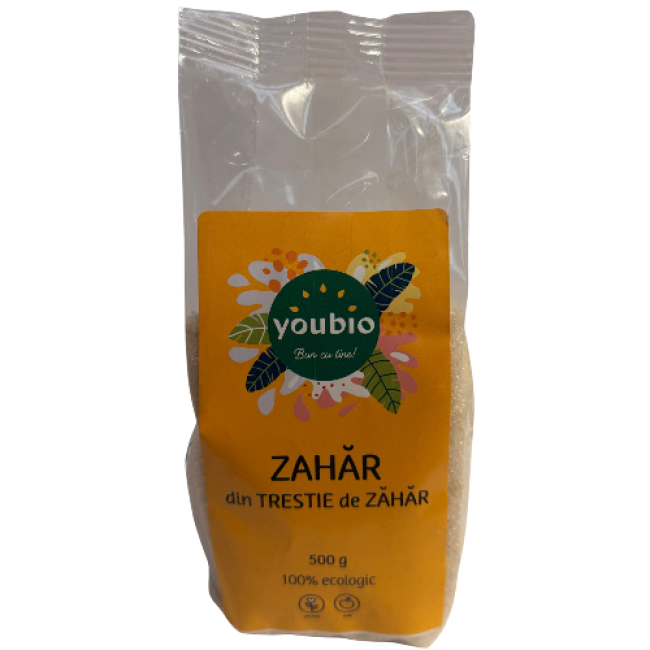Zahar din trestie de zahar, organic, 500gr, youbio