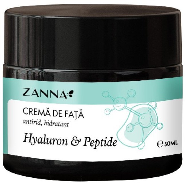 Crema de fata cu Acid Hialuronic și Peptide, 50ml, Zanna Crema de fata cu Acid Hialuronic și Peptide, 50ml, Zanna