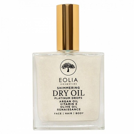 Ulei organic uscat cu sclipici, Platinum Drops, Renaissance, 100ml, Eolia