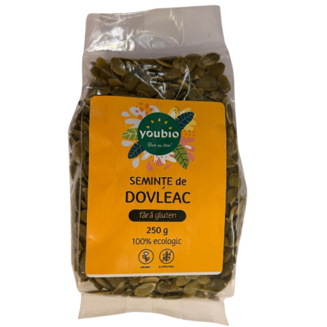 Seminte de dovleac, fara gluten, organic, 250gr, youbio