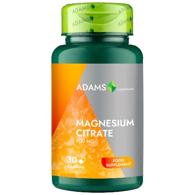 Citrat de magneziu 900mg, 30cps, Adams Supplements
