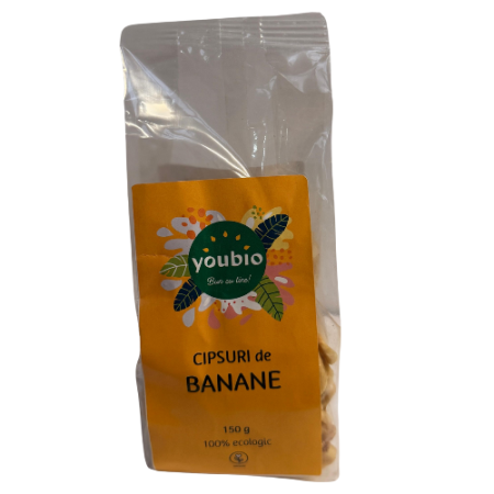 Chips banane organic, 150gr, youbio