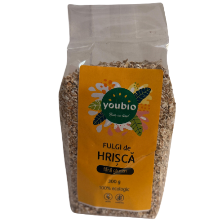 Fulgi de hrisca, fara gluten, organic, 300gr, youbio