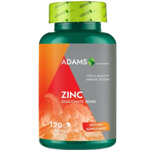 Zinc 50mg, 120tab, Adams Supplements Zinc 50mg, 120tab, Adams Supplements