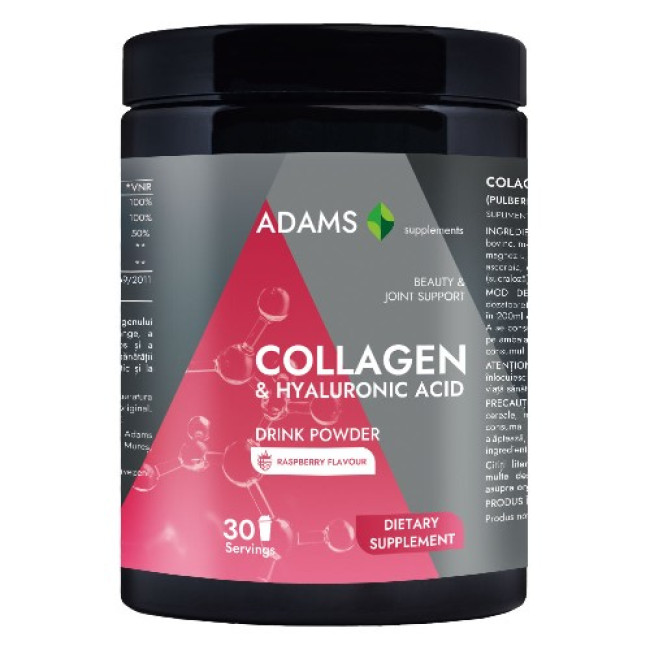 Collagen&HA cu aroma zmeura, 600gr, Adams