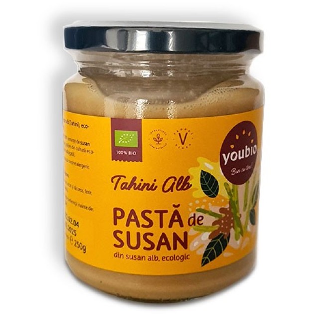 Tahini din susan alb, integral ecologic, 250gr, Youbio