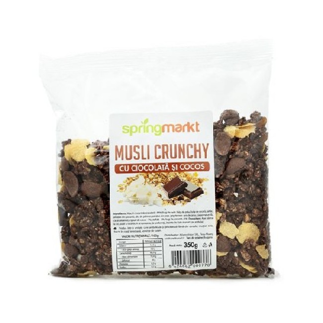 Crunchy musli (cu ciocolata si cocos) 350gr Springmarkt Crunchy musli (cu ciocolata si cocos) 350gr Springmarkt