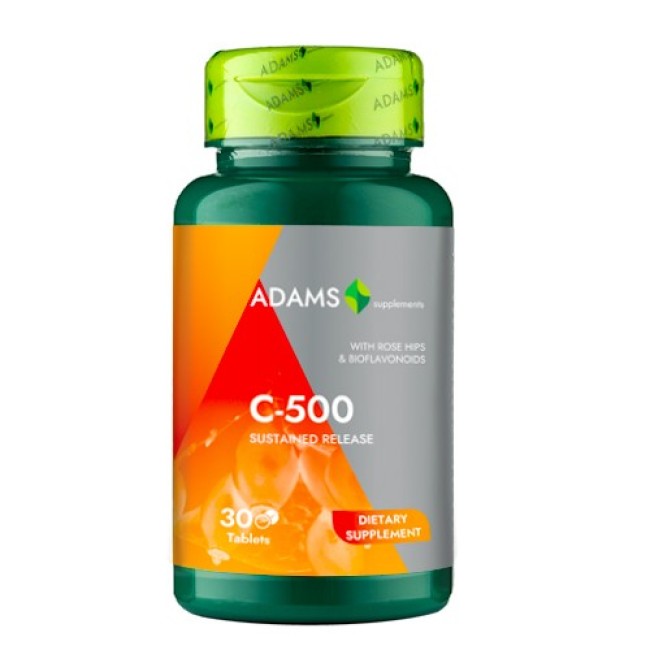 Vitamina C-500 cu macese 30tab, Adams