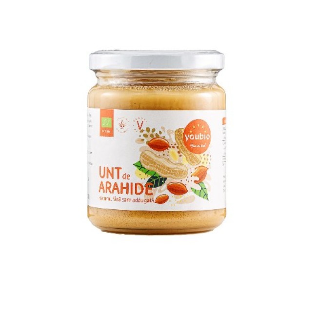 Unt de arahide natural ecologic 250gr Youbio