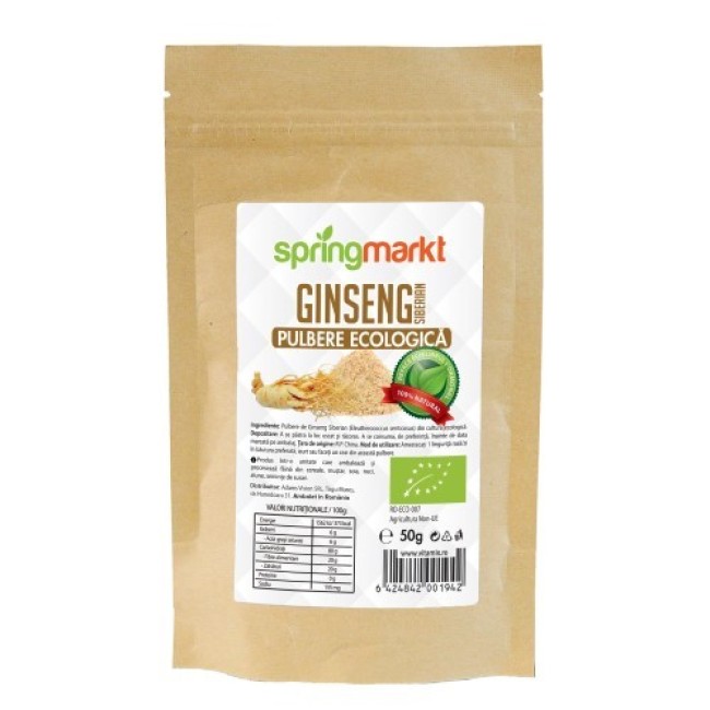 Ginseng Siberian pulbere ecologica 50gr Springmarkt