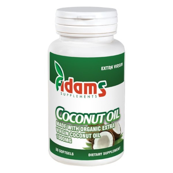 Coconut Oil 1000mg 30cps. Adams Supplements