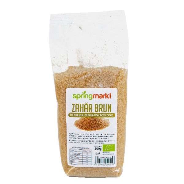 Zahar brun ecologic Demerara din trestie 500gr, springmarkt