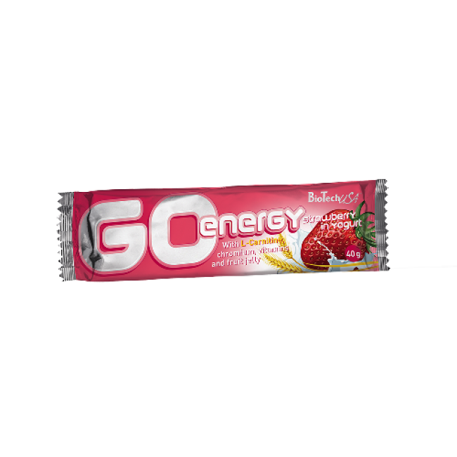 GO Energy Bar 40gr Strawberry-Yogurt Biotech USA GO Energy Bar 40gr Strawberry-Yogurt Biotech USA