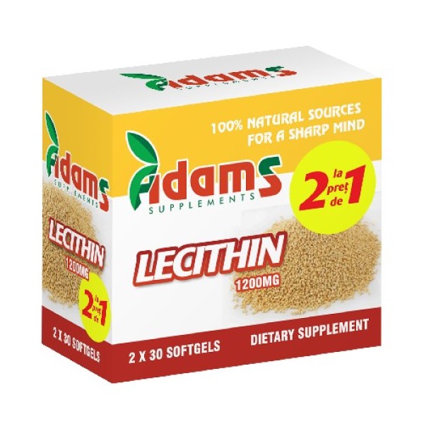 Pachet Lecithin 1200mg 30cps Adams 1+1 GRATUIT