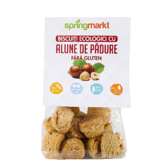 Biscuiti Bio cu Alune de padure fara gluten 100gr Springmarkt Biscuiti Bio cu Alune de padure fara gluten 100gr Springmarkt