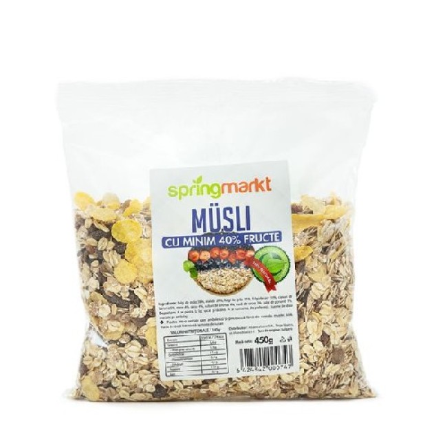 Musli cu 40% fructe 450gr Springmarkt Musli cu 40% fructe 450gr Springmarkt