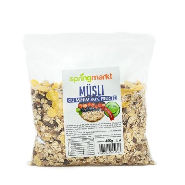 Musli cu 40% fructe 450gr Springmarkt