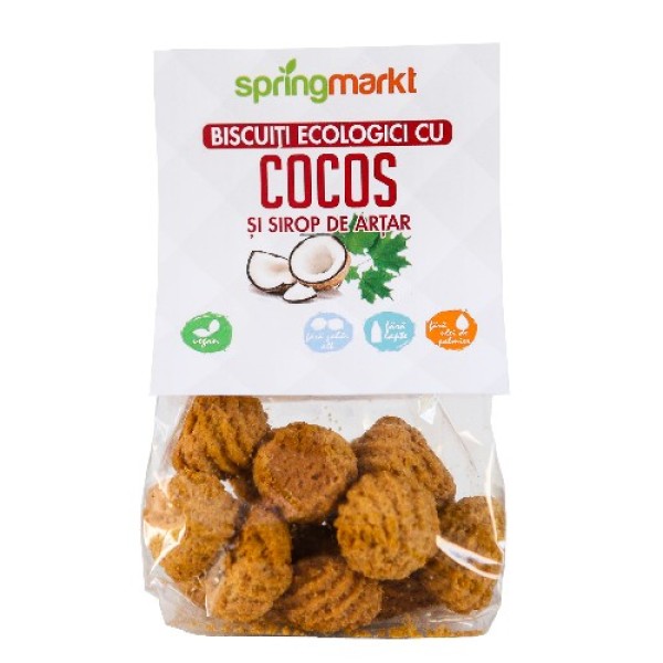 Biscuiti Eco cu Cocos si Sirop de Artar, 100gr Springmarkt