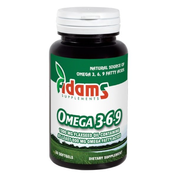 Omega 3-6-9 Ulei din Seminte de In 30cps Adams