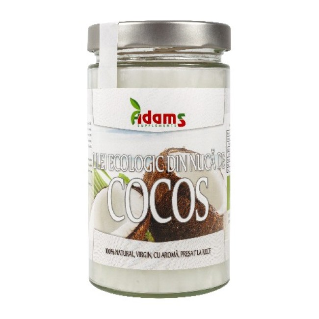 Ulei de Cocos Bio 600ml (presat la rece) Adams Supplements