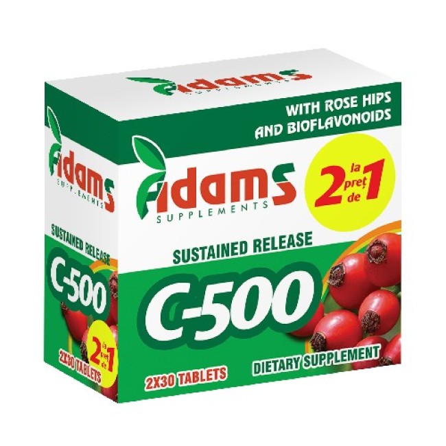 Pachet Vitamina C-500 cu Macese 30 tab 1+1 Pachet Vitamina C-500 cu Macese 30 tab 1+1