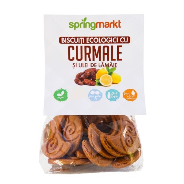 Biscuiti Bio cu Curmale si ulei de Lamaie 100gr Springmarkt