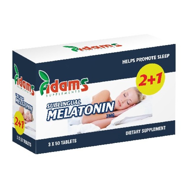 Pachet Melatonina Sublinguala 3mg 50 tablete 2+1 GRATIS Pachet Melatonina Sublinguala 3mg 50 tablete 2+1 GRATIS