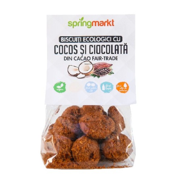 Biscuiti Eco cu Ciocolata si Cocos 100gr Springmarkt