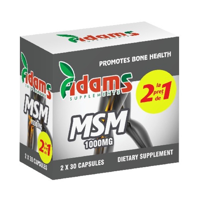 Pachet MSM 1000mg 30cps Adams 1+1 GRATUIT